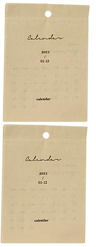LALAFINA 2stücke Klassischer Baumwoll-linienkalender Retro Wandkalender Aufhängen Dekorativer Hängender Kalender Für Zuhause Und Büro Design Für Lehrer Und Studenten