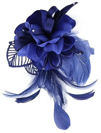 PACKOVE Blumenbrosche aus Stoff und Feder für Damen und Mädchen Haarnadel als Schmuck oder Brosche für Outfits und Besondere Anlässe