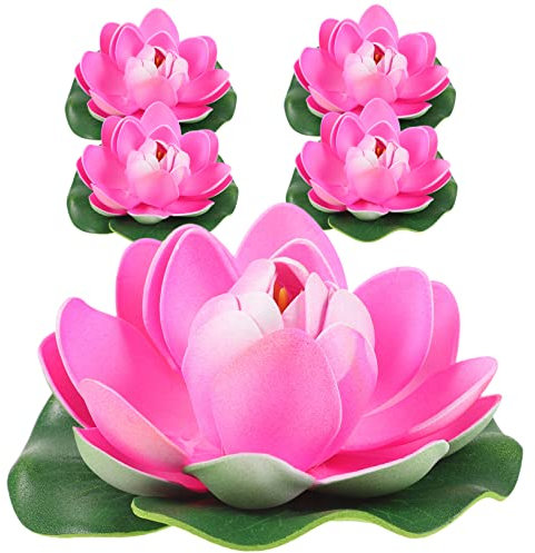 WOFASHPURET 5St Simulation Lotusblatt Lotus Seerosen für Teiche künstliche Pflanzen kunstpflanze Ornament schwimmende Lotusblume Künstliche Lotusblumen Haushalt die Blumen falscher Lotus Rosa