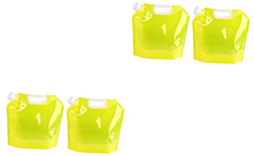 Sosoport 4stücke Wasserdichter Tragbarer Outdoor Wasserbehälter Faltbarer Wassersack Für Camping Wandern Picknick Und Bbq Gelb