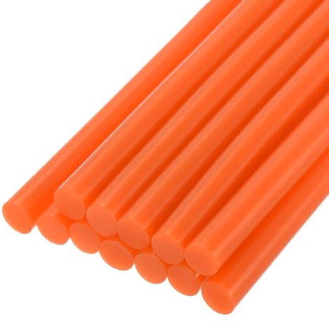 QUARKZMAN Mini Stick Colla a Caldo per Pistola Colla a Caldo 11mm x 200mm Arancione Brillante 12pz