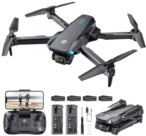 Holy Stone HS290 Drone pieghevole con telecamera FPV HD 1080P, quadricottero RC con flusso ottico, controllo tramite app, 3 velocità, 2 batterie modulari, regalo giocattolo cristiano per bambini, C0