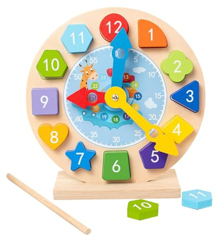 Lernuhr 'Stunden| Lernuhr für Kinder | Interaktive Lernuhr | Kindergartenspielzeug | Magnetisches Design aus für die Schule, mehrfarbig, A, Siehe Beschreibung