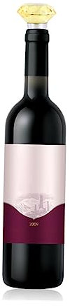 MAGICLULU Tapón de Vino de Cristal Sellador de Botellas de Vino de Metal Tapón de Vino Tinto Obsequios de Fiesta