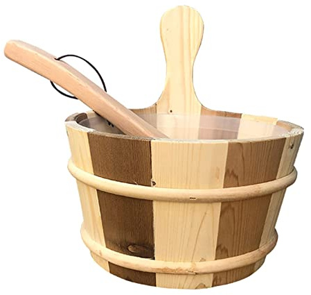 Tonneau de sauna en bois 4L grande capacité accessoire spa pour salle de bain hôtel sauna bois marron n°2