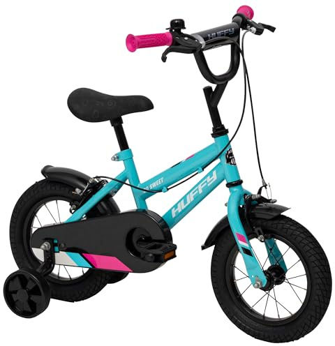 Huffy So Sweet Mädchenfahrrad Kinderfahrrad 12/16 / 20 Zoll, Fahrrad für Kinder 3–9 Jahre, Stahlrahmen, Handbremsen, Verstellbarer Sattel – Weiß, Ros, Blau
