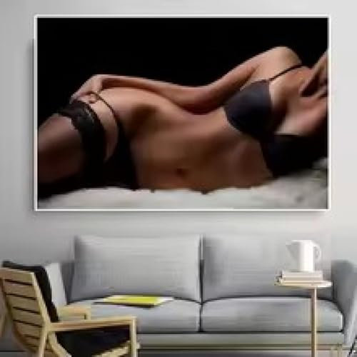 Bilder mit sexy Strümpfen und blondem Hintern, sexy Frau, nacktes Mädchen, Gemälde auf Leinwand, Kunst, Poster und Drucke für die Wanddekoration im Schlafzimmer, 40 x 60 cm, mit Rahmen