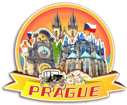 Quwsne Kühlschrankmagnet Prag Tschechischer Kühlschrankmagnet Stadt Reise Souvenirs Touristengeschenke 3D klassische Sehenswürdigkeiten handgefertigt Handwerk Heimdekoration -3905