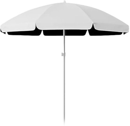 Ruiseawing Kleiner runder Strandschirm, 2,4 m, 2,1 m, Garten-Sonnenschirm mit höhenverstellbar, 2,7 m, tragbarer UV-Schutz, Sonnenschirm für Pool, Reisen, Beige 220 cm, beige, 280cm/9ft