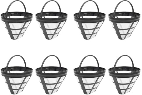 Iyalezirk Lot de 8 Filtres de Panier de CafetièRe RéUtilisables NuméRo 4 pour Filtres, Convient à la Plupart des Machines à Café Goutte à Goutte de 8 à 12 Tasses