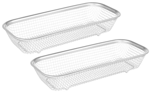 2 Cestas de Acero Inoxidable para Cubiertos de Lavavajillas | Resistentes al Óxido y Altas Temperaturas, Drenaje, Almacenamiento Práctico y Acabado Plata para Cocina