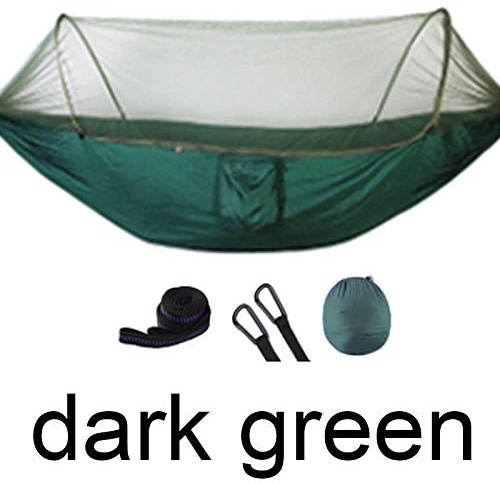 Genérico Hamaca Doble para Acampar, Tienda De Hamacas con Mosquitero, Hamaca Portátil De Nailon, Hamaca De Viaje para Exteriores, Hamaca con Capacidad De Carga De 840 G