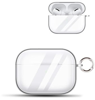 daunke Étui de protection en silicone souple pour écouteurs sans fil avec mousqueton, protection complète, transparent