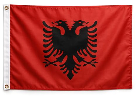 Murago - Albanien Fahne ca.150x90 cm mit Ösen - albanische Flagge groß Hissflagge Nationalflagge Fanartikel