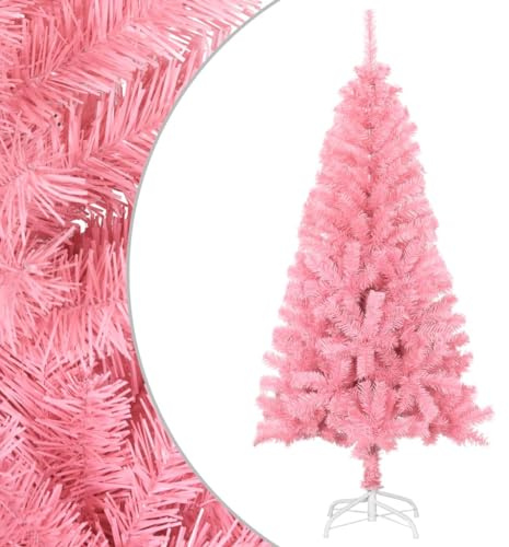 Refined Albero di Natale Artificiale Sottile con Base Rosa 150 cm PVC