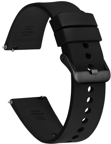 Ayadoo 18mm 19mm 20mm 21mm 22mm Silicon-Uhrenarmbänder, Sportliche Uhrenarmbänder mit Schnellverschluss