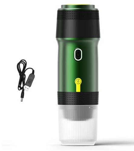 RASTKY Portátil 3 en 1, Eléctrica Inalámbrica de Viaje, Operación con un con Carga USB para el Hogar del Coche, Mini con Calefacción y Preparación en Frío, 120 Ml (GREEN)