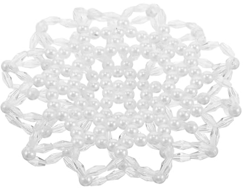 TOYZFRIENDY Perlenbesetztes Häkelhaarnetz Elastisches Haarnetz für Frauen und Mädchen Balletttanz und Eiskunstlauf Frisur Accessoire