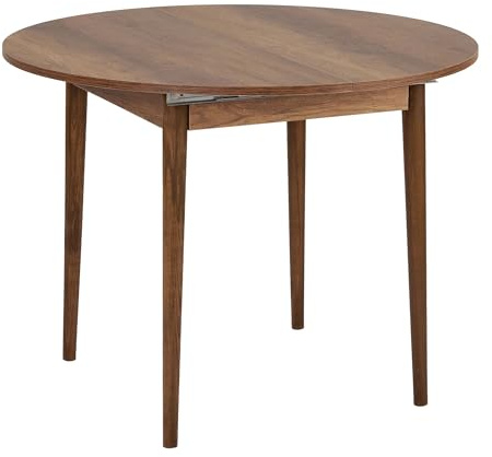 Ausziehbarer Esstisch, Barok Walnut, 100 x 100 cm (offen: 131 cm) | 100% melaminbeschichtete Spanplatte, 18 mm dick, robuste Holzbeine | perfekt für Moderne Esszimmer & Familientreffen
