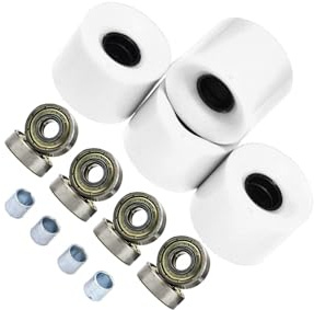 lmoikesz Cruiser Skateboard Rollen und Kugellager Spacer Set 60 mm, Hochleistungsstahl für langanhaltende Laufruhe, Longboard, Straßen und Cruiser Rollen, 78a, 4er Set