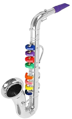 Giocattolo musicale per sax per bambini - Strumento a fiato, Dispositivo per l'apprendimento del suono per principianti, Strumento educativo per esercitarsi sul ritmo, Finta banda musicale, Attrezzatu