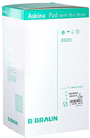 ASKINA Pad Wundauflage 10x10 cm nicht haftend 100 St
