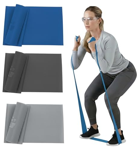 THERABAND Professional Non-Latex Widerstandsbänder für Rehabilitation, tragbar, Fitness und Workout, Heimtraining, Blau & Schwarz & Silber, Advanced Set