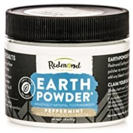 Redmond Earthpowder - All Natural Tooth and Gum Powder Bentonite Clay and Charcoal Teeth Whitener, Peppermint Charcoal …
