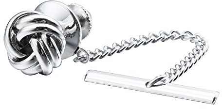 HAWSON Sailor Knot Tie Tack for Men Metal Tie Pin Silver