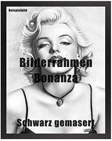 Homedecoration Bilderrahmen Bonanza Bildgröße 50 x 70 cm in Schwarz gemasert mit Acrylglas klar 1 mm in 52 Farben