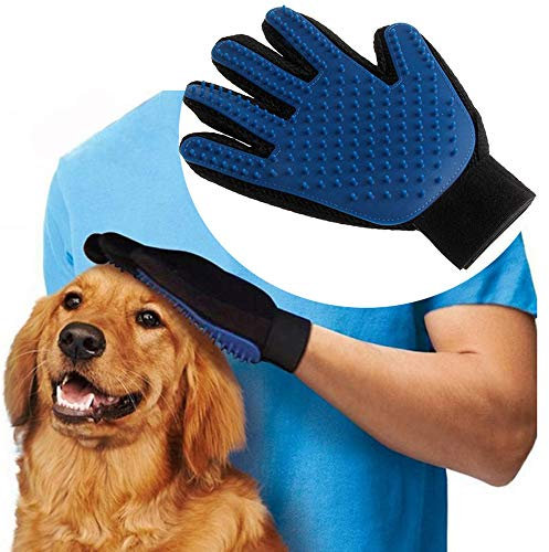 Huike Hundesalon-Handschuh, Haustierhandschuhe, Haustier-Enthäutungshandschuh, 2-in-1-Massagegerät Für Hunde und Katzen Shedding, Bathing