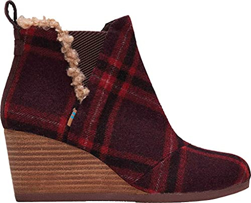 TOMS Women Kelsey Taupe Gray Slouch Boots, Plaid Multi, 42.5 EU