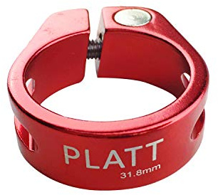 PLATT Fahrrad Sattelklemme super leicht Alu Sattelkloben 28,6/31,8/34,9 mm (Rot, 31.8mm)