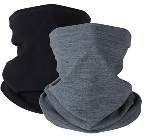 HEGCOIIE 2 Stück Damen Herren Winter Loop Schal Weichem Fleece Halswärmer Winddicht Ski Maske Schlauchschal Warmer für Skifahren Laufen Radfahren