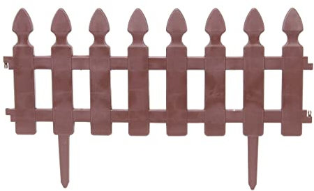 The Secret Home - Set de 4 Vallas para Jardín – Vallas de Propileno – Color Marrón - Decoración y Protección para Hogar - Ideal para Jardín, Piscina y Terraza (Modelo 6)