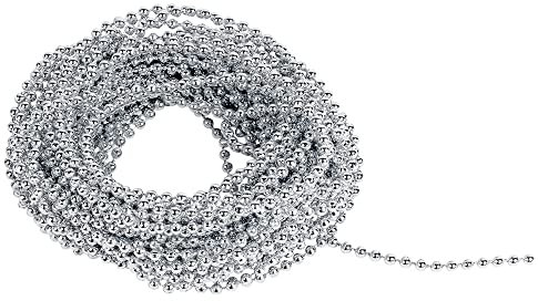 Ideen mit Herz Ruban de perles | Guirlande de perles | Perles : Ø 3 mm | 10 m de long (argenté)