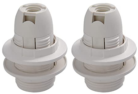 YUNYANZE 2 Pcs Electric Lamp Holder E14 Bulb Socket Pendant Socket Lampshade Ring for Most Light Bulbs