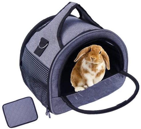 Meow&Woof Transportbox für Katze Kaninchen Transporttasche für kleine Haustiere Meerschweinchen Faltbare Haustier Tragetaschen Haustiertransportbox für Kätzchen, Welpen (xs, grau)