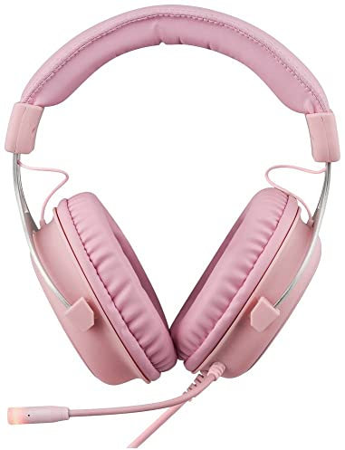 DELTACO GAMING PH85 Gaming Cuffie Over Ear via cavo Stereo Rosa Muto