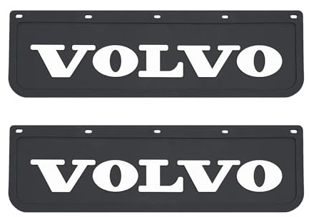 2 pezzi Paraspruzzi Parafanghi in Gomma Dura per Camion VOLVO 60x18 cm Nero con Scritta 3D in Rilievo