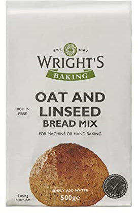 Wright's | Oat & Linseed Bread Mix 500g | For Machine or Hand Baking | Baking Success Guaranteed | Suitable for Vegetarians