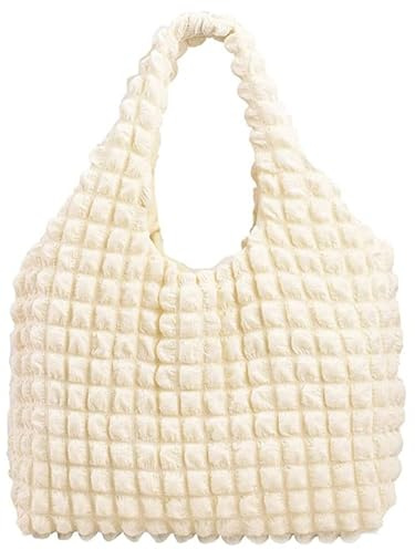 SaYoc Taschen für Frauen Bubble Tote Bag Cloud Umhängetasche Hobo Bag Casual Geldbörse Satchel Geschenk für Frauen 2023, Schule Tragetasche für Frauen College, beige