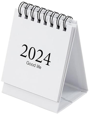 INGJIA Mini Desk Calendar 2024, DIY leeren Kalender,Cardboard Cover, Kompakt-Kalender, Tragbarkeit, 76 * 133mm