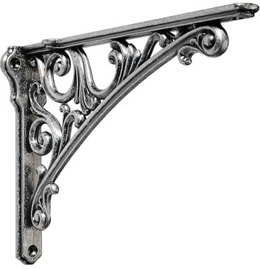 Khtumeware Regalhalterung, 15,2 cm, dekorative Halterungen für Regale, robuste Vintage-kunstvolle Regalhalterung, Hardware im Lieferumfang enthalten, 2 Stück, rustikales antikes Zinn-Finish, 15 x 10,7