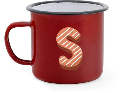 Tazza Mug in Alluminio Natalizia Personalizzata con Iniziale Nome a Forma di Biscotto Natalizio Idea Regalo Festa Colazione Natale Decorazioni Natalizie Divertente Simpatica The Latte Caffè Tisana