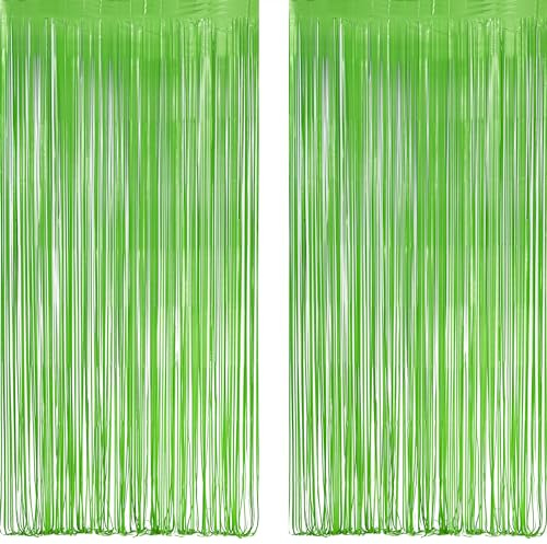 Lametta Vorhang Pastell Grün - GREATRIL Junge Party Vorhange Fotowand Fransen Luftschlangen Deko für Fussball Em 2026 Dschungel Dino Hawaii Aloha Geburtstag St. Patrick Day Bauernhof Party