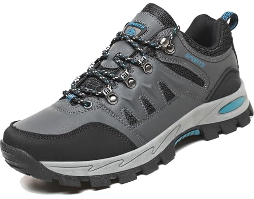 VTASQ Chaussures de Randonnée Escalade pour Homme Chaussures de Randonnée en Plein Air Imperméable Respirant Antidérapant Bottes de Trekking Promenades Voyages Sneakers Gris 42EU
