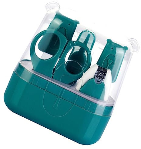 BESTonZON Nagelpflege Set Mit Aufbewahrungsbox Sicherer Nagelknipser Für Neugeborene Leichtes Tragbares Design in Grün Für Reisen Und Junge Mädchen Hände