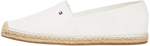 Tommy Hilfiger Damen Espadrilles Flag Canvas mit Logo, Weiß (Ecru), 37
