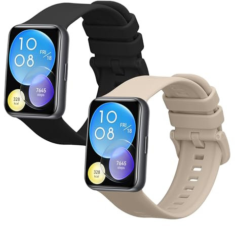 kwmobile Bracelet compatible avec Huawei Watch Fit 2 bracelet - 2x bracelet de rechange en silicone pour fitness tracker